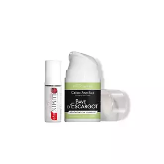 Veido kremas nuo raukšlių su sraigių sekreto ekstraktu + serumas nuo patamsėjusių paakių